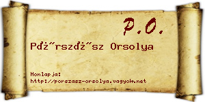 Pórszász Orsolya névjegykártya